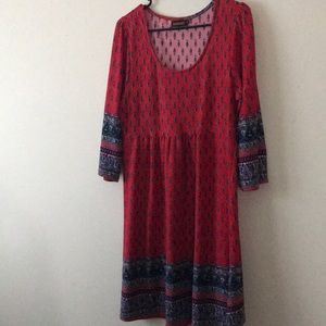 Red and blue empire waist tunic/dress